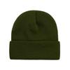 Gorro Simples Multicor com Punho, Chapéu de Tricô da Moda e Quente para Outono/Inverno com Logo Bordado, Gorro Básico de Lã Quente de Cor Sólida