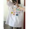 Camiseta Estampada de Algodón Puro para Hombre y Mujer, Nuevo Estilo Verano 2026, Talla Grande, Adelgazante, Versátil, Estilo Coreano, Manga Corta, Casual