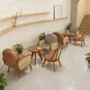 Sofás para Cabinas de Ocio Comerciales, Mesas y Sillas de Reunión para Cafeterías, Juegos de Sofás de Recepción de Madera para Oficinas de Ventas al por Mayor