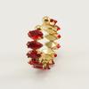 Anillo de Diamantes de Acero Inoxidable Transfronterizo Moda Europea y Americana Oro de 18K Ajustable Joyería de Boca Viva Anillo Geométrico para Mujer