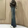 Jeans Micro-La Feminino Estilo Novo Primavera 2025 Calça Flare Pequena Solta Estilo Americano Primavera e Outono