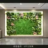 Decoración de pared de fondo anti-decoloración planta artificial pared pared de plantas verdes balcón flores falsas césped de plástico escaparate tienda decoración