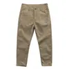Pantalones Casuales Rectos Pequeños Sueltos Microelásticos de Algodón Lavado Nuevo de Otoño para Hombre Versátiles Simples Ajustados Modernos de Nueve Puntos