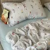 Algodón Puro de Grado A Hilo de Doble Capa Grado Materno e Infantil Juego de Ropa de Cama de Cuatro Piezas Sábana de Cama con Dibujos Animados Estilo de Dibujos Animados Estilo Pequeño Aroma