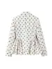Comércio Exterior Transfronteiriço Moda Europeia e Americana para Mulheres Outono e Inverno 2025 Blazer de Bolinhas com Gola de Terno de Abotoamento Duplo de Manga Longa para Mulheres