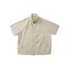 Camisa de Manga Curta Estilo Japonês Nanxia, Cardigã Moderno com Zíper, Jaqueta Curta Solta com Gola Alta e Cordão