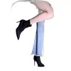 Botas Curtas Pretas de Salto Alto Bico Fino para Mulheres, Salto Fino, Camurça, Versátil, Novidade Outono e Inverno 2026 Estilo Coreano Botas Slim, Botas Meia