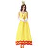 Disfraz de Halloween Adulto Vestido de Princesa Estilo Exportación Personaje de Princesa de Juego Vestido Largo de Satén Amarillo