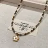 Collar de Flor con Cuentas de Piedra Natural Colorida y Cristal para Mujer, Diseño de Nicho de Lujo de Alta Gama, Collar de Cadena para Clavícula en Capas