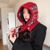 Pasamontañas estilo coreano Bufanda Nuevo estilo Cálido Otoño e Invierno Protección para las orejas Gorro de lana de punto para la cara pequeña de mujer