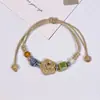 Pulsera de Cerámica Jingdezhen Nueva Pulsera de Cerámica China Joyería Estudiante Estilo Tíbet Cuerda Trenzada a Mano Puesto Regalo para Estudiante