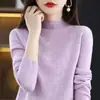 Atacado transfronteiriço de novos suéteres de malha femininos de outono e inverno com gola alta meia, blusas tipo pulôver plus size, item popular de exportação