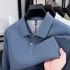Nuevo Polo de Manga Larga con Cuello para Hombre Otoño Casual Holgado Estilo Básico Clásico Top Polo para Hombre