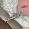 Presilha de Cabelo de Laço Levemente Luxuosa para Mulheres, Presilha para Franja Lateral, Presilha Bico de Pato Exquisita Versátil, Roxa, Rosa, Preta, Sensação de Alto Padrão