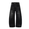 Pantalones de mezclilla lavada de la marca de tendencia retro americana Magic Bear, producto nuevo, pantalones de corte curvo, pantalones largos holgados de pierna ancha, pantalones geniales y elegantes hasta el suelo