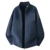 Cardigan de Lã Fleece Masculino Primavera Sudadera Masculina Gola Alta em Fleece Polar Jaqueta Casual Fashion Casaco Masculino