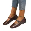 Novos Sapatos Mary Jane Prata Franceses para Mulheres Estilo Coreano com Saia Planos Salto Baixo Sapatos Femininos Primavera e Outono 2025