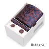 Set de cuatro piezas para hombre de corbata y pañuelo de bolsillo, caja de regalo, negocio, boda, vestido de novio, casual, corbata paisley