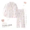 Pijama de fleece para meninas, outono e inverno, fleece fino, manga longa e calça comprida, estilo cartoon fofo, roupa de casa infantil, disponível em lojas físicas