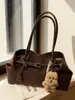 Bolsa Cesta de Legumes Suede Grande Capacidade Retro Outono e Inverno para Mulheres 2025 Nova Moda Casual Roupas de Trabalho Bolsa de Ombro Bolsa Tote
