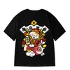 Camiseta masculina de manga curta verão 2025 estampa tigrezinho gordinho nova ins plus size estudantes estilo Hong Kong solta meia manga