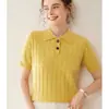 Elegante Elegante ~ Suéter de Caxemira com Gola Polo Torcida 2025 Novo Outono e Inverno Feminino Solto com Efeito Emagrecedor Manga Três Quartos
