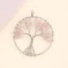 Colgante de árbol de la vida de cristal de piedra natural colorida, collar de árbol de la fortuna redondo y sinuoso, joyería de árbol de cristal transfronterizo
