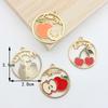 Accesorios para joyería diy transfronterizos redondos de marca gota de aceite de fruta grande cereza sandía aleación gota de aceite colgante llavero