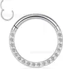 Venta Caliente Estilo Europeo y Americano Anillo de Nariz de Acero Inoxidable 316L Incrustado con Diamante 5A Anillo de Nariz Anillo sin Costuras Anillos Multifuncionales Pendientes Perforación Corporal