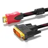 Cable Spot HDMI a DVI Conversión Mutua Bidireccional HDMI a DVI Modelo de Red Rojo y Negro Cable de Conversión de Video de Alta Definición 1080P