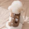 Roupas de Cachorro Bordadas com Urso de Desenho Animado para Outono e Inverno, Colete de Lã Espesso e Quente para Cães e Gatos de Porte Pequeno e Médio (Teddy)