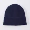 Gorro de Punto de Cachemira de Color Sólido Transfronterizo para Otoño e Invierno, Gorro de Punto de Lana para Hombre, Gorro de Punto Redondo sin Costuras para Mujer, Otoño e Invierno