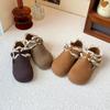 Sapatos Birkenstock para Meninas Outono 2025 Novos Sapatos Infantis Respiráveis de Solado Macio em Couro Estilo Coreano com Cadarço Sapatos Casuais de Princesa para Meninas
