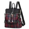 Mochila leve de tecido Oxford coreano 2018, bolsa feminina de viagem, simples, de lona, xadrez, mochila escolar de uso duplo para mulheres
