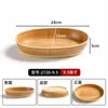 A8 Melamina Imitación Madera Cocinado Plato de Exhibición para Guisados Plato de Sabor a Guisado Plato Comercial para Ensaladas Plato para Hot Pot Rectangular Plato para Buffet