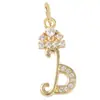 Colar Brincos Pingente Letra Minúscula DIY Diamante Microcravejado Ouro 18K Preservação de Cor Popular Transfronteiriço Joias Pingente de Cobre Puro