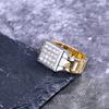 Anillo para hombre Cao Shi transfronterizo europeo y americano nuevo con correa de diamantes de circonio, moda creativa hip hop, joyería
