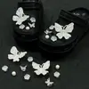 Corrente dourada girassol rosa compatível com Crocs luxo leve strass acessórios DIY flor de sapato decoração removível atacado fivela de sapato