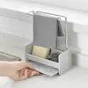Suporte de pano de aço inoxidável para cozinha, rack doméstico para escorrer esponjas de pia, suporte vertical para toalha de mão, toalha, transversal