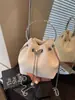 Bolsas Femininas Populares Transfronteiriças da Moda 2025 Nova Corrente de Nicho Bolsa Transversal Pequena Bolsa de Balde Pregueada