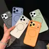 Funda de Teléfono Magnética de Color Sólido tipo Piel de Color Contrastante Adecuada para Apple 17Promax Dos en Uno Iphone16 Antideslizante Diseño Simple