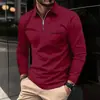 Camisa Polo de Manga Larga para Hombre con Bolsillo con Cremallera, Estilo Delgado, Transfronteriza Europea y Americana, Primavera y Otoño 2023 Amazon