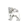 1 Nuevo Modelo de Aleación de Plata Antigua Serie Animal Perro Colgante Encanto Pulsera DIY Collar Llavero Accesorio de Joyería