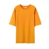 Camiseta de algodão de manga curta 200 gramas roupa de casal masculina e feminina primavera e verão 2024 atacado cor sólida ombro caído versão leve versão básica