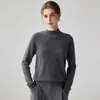 Suéter de cashmere com gola alta, novo modelo de inverno 2026, blusa básica feminina de cor sólida, justo, suéter curto de tricô macio