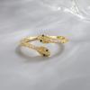 Anillo de serpiente de espíritu de lujo ligero de moda de alta calidad Pulsera zodiacal linda de moda de personalidad simple para mujer con cabeza de serpiente de diamante abierta
