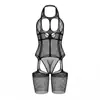 Pájaros Mirando la Luna Lencería Sexy para Mujer, Body Sexy Transparente, Conjunto de Malla de una Pieza que no se Quita, Entrepierna Abierta, Dropshipping 5047
