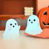 Lámpara de Fantasma Popular para Halloween Transfronteriza Lámpara de Silicona Táctil Lámpara de Mesita de Noche Recargable Lámpara de Ambiente Lámpara de Mesa Decorativa Lámpara de Regalo