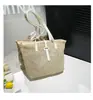 Bolsa feminina de palha, estilo sacola, com grande capacidade, ideal para as férias de verão de 2025, para estudantes e trabalho.