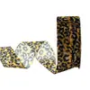 Estampado de leopardo hilo de nieve estampado de leopardo cinta de logo lazo hecho a mano DIY accesorios de cinta